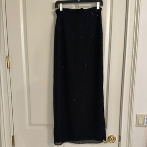 Formal black beaded maxi skirt